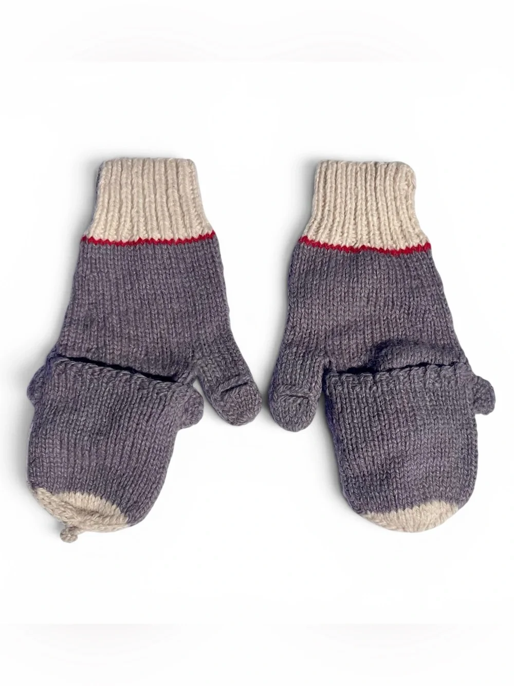 Artesania 100% Alpaca Wool Sock Monkey Mittens Fingerless Gloves Bolivia Knit